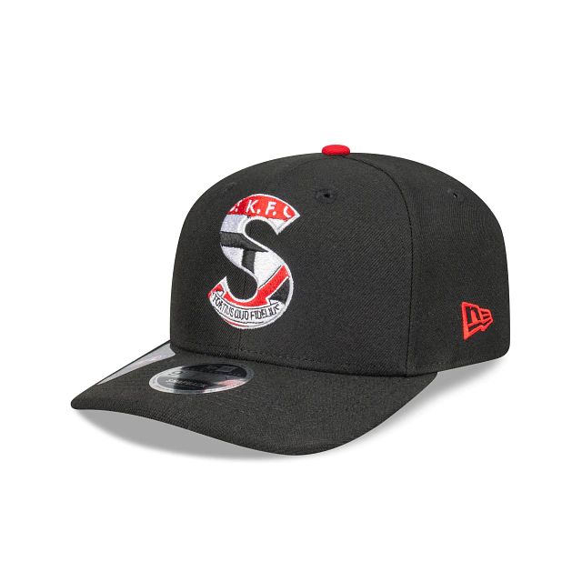 AFL St Kilda Saints Letter Infill Official Team Colours Original Fit 9Fifty Snapback (XAE0836) - Black New Era Caps